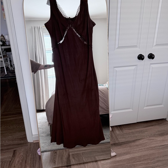 Reformation | Dresses | Reformation Chocolate Brown Dress With Lace |  Poshmark